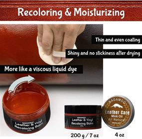 img 1 attached to 🛋️ Revive & Restore Your Leather with NADAMOO Leather Recoloring Balm & Mink Oil Conditioner - Tan (Red Tone)