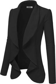 img 3 attached to Doublju Classic Draped Blazer Medium Women's Clothing : Suiting & Blazers