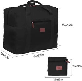 img 3 attached to Водонепроницаемая дорожная сумка для мужчин и женщин - легкая, складная и идеально подходит для выходных и ночевок - черная большая ручная кладь