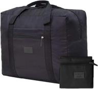 водонепроницаемая дорожная сумка для мужчин и женщин - легкая, складная и идеально подходит для выходных и ночевок - черная большая ручная кладь логотип