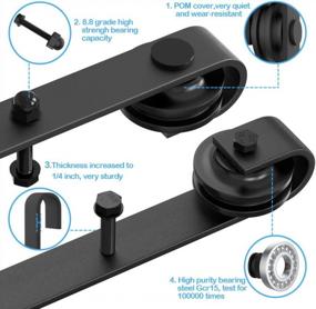 img 1 attached to Upgrade Your Space With ZEKOO'S 10Ft Double Bypass Barn Door Hardware Kit For Four Wooden Doors In Black Finish