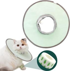 img 4 attached to 🐾 Adjustable Soft Elizabethan Collar for Cat Recovery After Surgery - Lightweight and Foldable Cat Cone with Self Adhesive Bandage