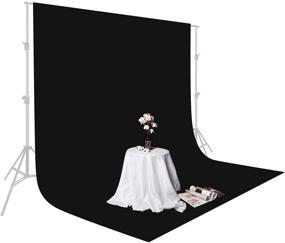 img 4 attached to UTEBIT 7X10Ft Black Backdrop 2X3M Black Polyester Photo Booth Photography Backgrounds Cloth Sheet Washable For Photoshoot,Video And Televison