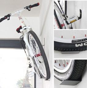 img 3 attached to Велосипедная стойка Voilamart Хранение велосипедных педалей, Настенное крепление для велосипедной стойки, Прочные крючки для крепления велосипедов для шоссейных, горных или гибридных велосипедов, Горизонтальная система для хранения в помещении