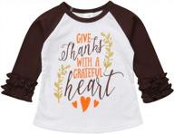 наряд для девочек на день благодарения: футболки с длинными рукавами и рюшами, блузки, топы логотип