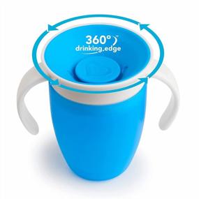img 2 attached to Munchkin Miracle 360 Trainer Cup With Straw And Sippy Lid, Green/Blue, 7 Ounce