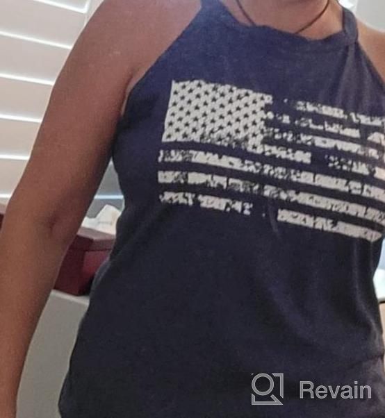 img 1 attached to Rock Your Patriotic Style With Our USA Flag Tank Top: Women'S Halter Sleeveless Top With Distressed Graphic Design, Racerback And Perfect For 4Th Of July Celebrations! review by Amanda Holmes