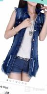 img 1 attached to Plus Size Women'S Distressed Sleeveless Jean Jacket Long Denim Cardigan Vest - Dasior review by Shawna Adams
