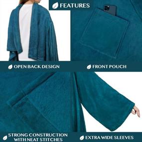img 2 attached to Cozy up in Style with PAVILIA Premium Fleece Blanket with Sleeves - A Perfect Gift for Women, Men, and Adults!