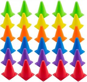 img 3 attached to 30-Pack Agility Cones - Indoor/Outdoor Sports Soccer Flexible Cone Sets In Assorted Colors | Faswin