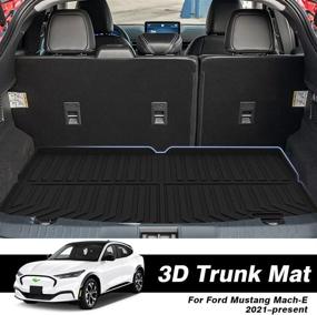 img 3 attached to 🚘 T TGBROS Custom Fit Car Cargo Mat for Ford Mustang Mach-E Accessories 2022/2021 Mach E (Excluding Ford Mustang) All Weather Non-Slip TPO Odourless Rear Trunk Liner