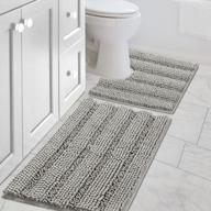 ультратолстый нескользящий коврик для ванной комнаты с водопоглощающими полосами - набор из 2 контурных ковриков и ковриков для унитаза - dove логотип