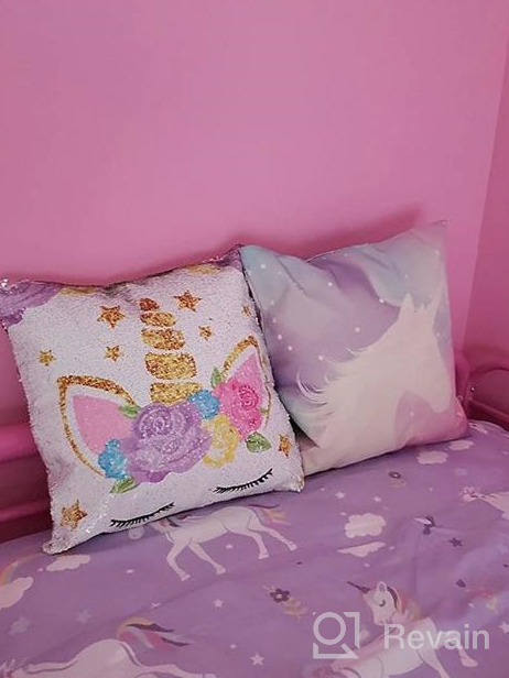 img 1 attached to Unicorn Gifts Mermaid Reversible Sequin Throw Pillow Cover Decorative Cushion Case For Girls Room Decor, Light Pink Color (1 Pack) review by Bill Escobar