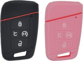 img 4 attached to 🔑 LemSa 2Pcs Keyless Entry Remote Car Smart Key Fob Outer Shell Cover - Black Pink, 2021 2020 2019 VW Volkswagen Tiguan Atlas Jetta Passat Golf Alltrack Push Start