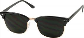 img 3 attached to Stay Stylish And Protected With ShadyVEU Super Dark Round Semi Rimless Sunglasses