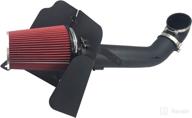 🔥 enhanced performance: 4 inch cold air intake & heat shield for 09-14 silverado 1500 gmc sierra 1500 yukon cadillac escalade esv ext black & red логотип