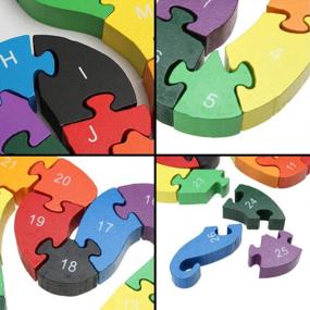 img 1 attached to Lovestown Alphabet Jigsaw Puzzle Building Blocks Animal Wooden Snake Letters Numbers Block Toys For Kids - Educational & Fun!