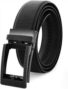 img 4 attached to Upgrade Your Wardrobe With The Men'S Adjustable Ratchet Leather Belt- Black, Size 36-38