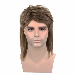 img 3 attached to Acecharming Mullet Wigs 70S 80S Mens Retro Wig Rocking Dube Wig Punk Rocker Disco Mullet Wig (Brown)