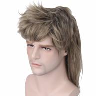 acecharming mullet wigs 70s 80s mens retro wig rocking dube wig punk rocker disco mullet wig (коричневый) логотип