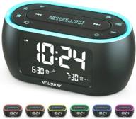 housbay glow маленький будильник-радио для спален с 7-цветным ночным светом, двойным будильником, диммером, зарядным устройством usb, резервным аккумулятором, таймером сна, fm-радио с таймером автоматического отключения для кровати логотип