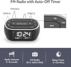 img 2 attached to Housbay Glow Small Alarm Clock Radio For Bedrooms With 7 Color Night Light, Dual Alarm, Dimmer, USB Charger, Battery Backup, Nap Timer, FM Radio With Auto-Off Timer For Bedside