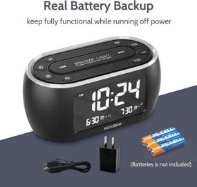 img 1 attached to Housbay Glow Small Alarm Clock Radio For Bedrooms With 7 Color Night Light, Dual Alarm, Dimmer, USB Charger, Battery Backup, Nap Timer, FM Radio With Auto-Off Timer For Bedside