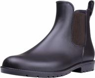 smiry women's short rain boots | waterproof, anti slip rubber ankle chelsea booties logo