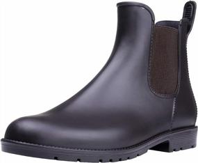 img 4 attached to Smiry Women'S Short Rain Boots | Waterproof, Anti Slip Rubber Ankle Chelsea Booties