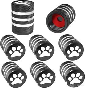 img 4 attached to 🐾 Premium Tire Valve Stem Cap Covers - Metal Caps with Rubber Rings for Car, Truck, Motorcycle, Bike - Dog Paw Cat Design - Corrosion Resistant & Leak-Proof - Set of 8 (Black)