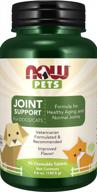 now pet health, joint support supplement, formulated for cats & dogs, nasc certified, 90 chewable tablets logo