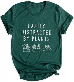 img 4 attached to Woman'S Gardening Graphic Shirt: Easily Distracted By Plants - Funny Plant Top For Better Plant Search Results