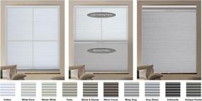 img 2 attached to BlindsAvenue Cordless Day/Night Cellular Honeycomb Shade, 9/16 "одинарная ячейка, зимний белый, размер: 23" WX 48" H