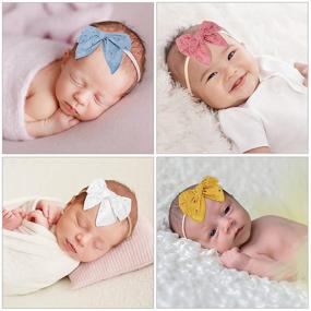 img 2 attached to Oaoleer Baby Girl Nylon Headbands with 10PCS Handmade Hollow Embroidery Bow Hairbands - Perfect Hair Accessories for Newborns, Infants, and Toddlers!