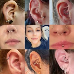 img 1 attached to 16G-18G 316L Stainless Steel CZ/OPAL Septum Clicker Ring Nose Daith Earrings Conch Helix Cartilage Tragus Lobe Belly Hoop Piercing Jewelry - PEAKLINK