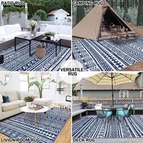 img 1 attached to Transform Your Outdoor Space With HiiARug 9'X12' Reversible Patio Rug For RV, Camping, And Beach