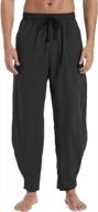 mens summer beach pants: aitfineism cotton linen drawstring waist lightweight comfort логотип