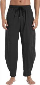 img 4 attached to Mens Summer Beach Pants: AITFINEISM Cotton Linen Drawstring Waist Lightweight Comfort