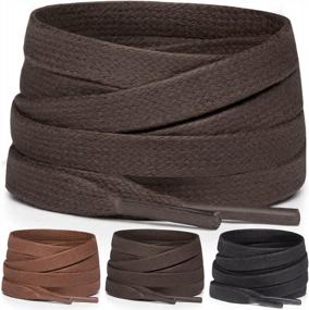 img 4 attached to Strong And Stylish: Miscly Flat Waxed Cotton Boot Laces - 1/4" Wide [1 Pair]