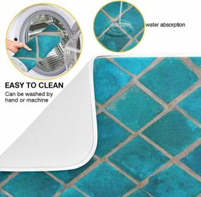 img 3 attached to Shiny Turquoise Marble Dish Drying Mats For Kitchen 18X24 Inch Drying Pad Dish Drainer Rack Mat Counter Mat Dish Draining Mat