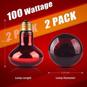 img 3 attached to 🦎 Reptile Heat Lamp Bulb, 100W Infrared Basking Spot Lamp for Bearded Dragon and Reptiles - Repti Basking Spot Bulb, Red Heat Bulb