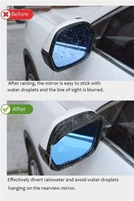 img 2 attached to 🔍 Enhance Visibility and Protection with Pincuttee Mirror Rain Visor Eyebrow & Side Mirror Guards - 2 Pack