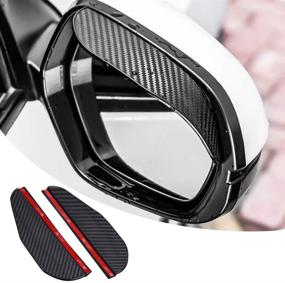 img 4 attached to 🔍 Enhance Visibility and Protection with Pincuttee Mirror Rain Visor Eyebrow & Side Mirror Guards - 2 Pack
