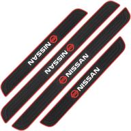 🚗 bettway 4pcs/set car door sill plate protectors - black pvc soft rubber front/rear door sill scuff plate guard, welcome pedal protector cover (compatible with nissan) logo