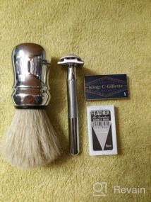 img 6 attached to Chrome Plated King C. Gillette Double Edge 🪒 Safety Razor Handle with 5 Platinum Coated Refills Pack