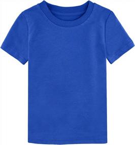 img 4 attached to Heavyweight Short Sleeve Crewneck T Shirt For Boys, Made With 100% Cotton By COSLAND