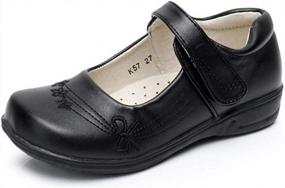 img 4 attached to Black Mary Jane School Shoes With Strap For Girls - Perfect For Dress Uniform (Toddler/Little Girl/Big Girl)