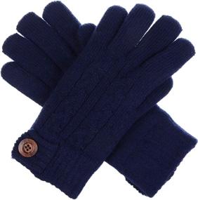 img 4 attached to Adults Black Gloves Button Embellishment Men's Accessories made as Gloves & Mittens