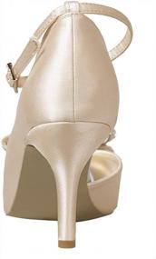 img 1 attached to Стильные и удобные женские туфли на среднем каблуке с ринестонами, бантиками и открытым носком - идеальны для свадеб и вечеринок!