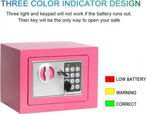 img 1 attached to Compact Digital Safe With Keypad And Emergency Keys - Ideal For Securing Money, Guns, And Documents At Home, Office, Or Hotel - 0.17 Cubic Feet Capacity - Decaller Safe Box